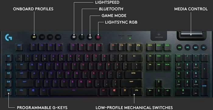 Logitech G915 Lightspeed, GL Tactile, USB/Bluetooth, DE