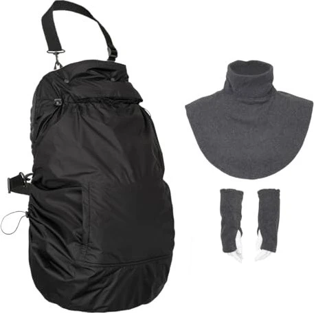 Hoppediz Fleece Cover 3in1 Tragecover mit Regenschutz anthrazit