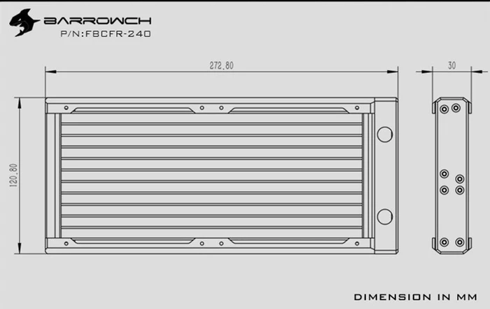 Barrow BarrowCH Chameleon Fish Series Radiator 240, PMMA, blood red