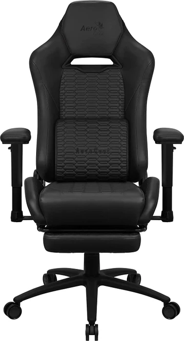 AeroCool ROYAL Leatherette Charcoal Black Gamingstuhl, schwarz