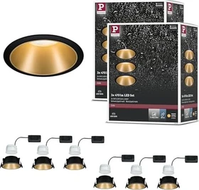 Paulmann Cole Coin LED 6W Einbauleuchte schwarz/gold, 6 Stück