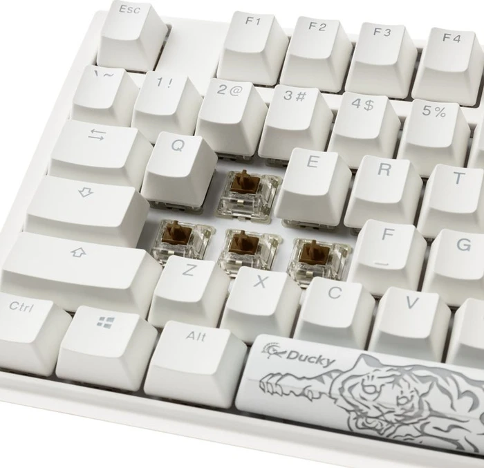 Ducky One 3 PBT, LEDs RGB, Pure White, MX RGB BROWN, USB, US