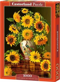 Castorland Sunflowers in a Peacock Vase