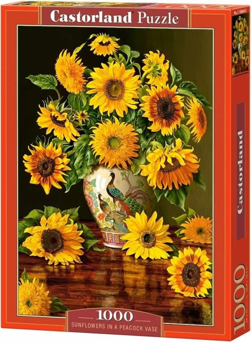 Castorland Sunflowers in a Peacock Vase