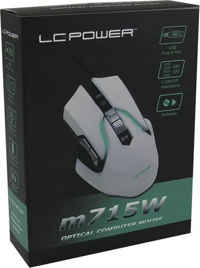LC-Power m715W, weiß, USB