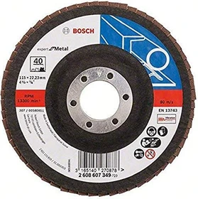 Bosch Professional X551 Expert for Metal Fächerschleifscheibe gerade K40, 115x22.23mm, 1 Stück
