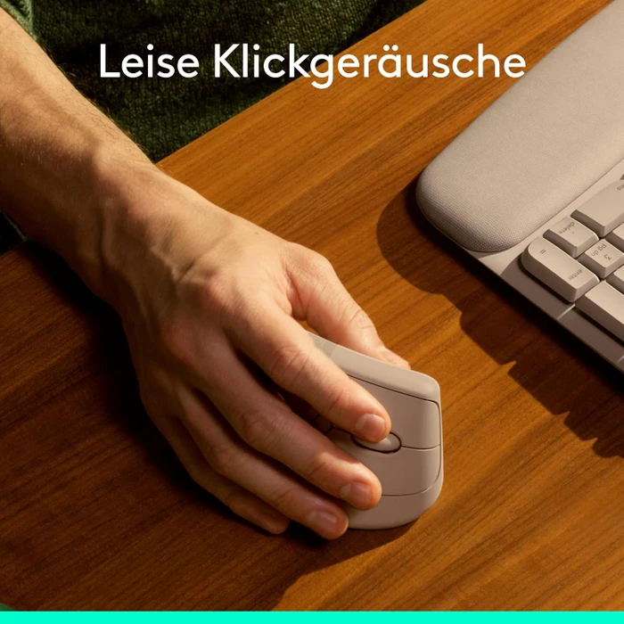 Logitech Lift Vertical Ergonomic Mouse, Sand, Logi Bolt, USB/Bluetooth