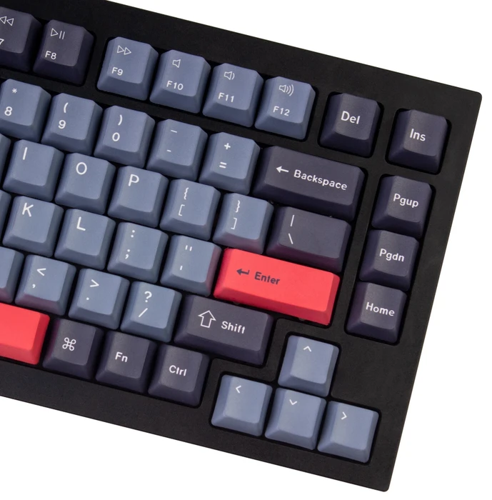 Keychron Q1/Q2/K2 OEM Dye-Sub Keycap-Set Dolch Red, Kunststoff (PBT), Dolch Red, grau/blau/schwarz/rot, 97 Tasten (83+14), ANSI-US