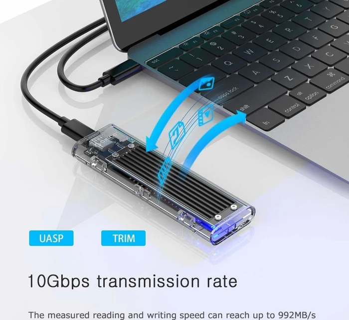 Orico TCM2-C3, schwarz/transparent, USB-C 3.1
