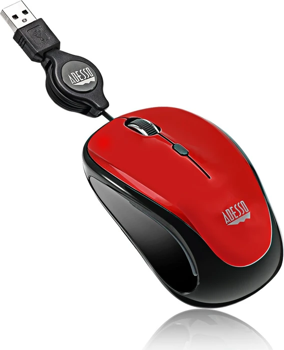 Adesso iMouse S8R Illuminated Retractable Mini Mouse schwarz, USB