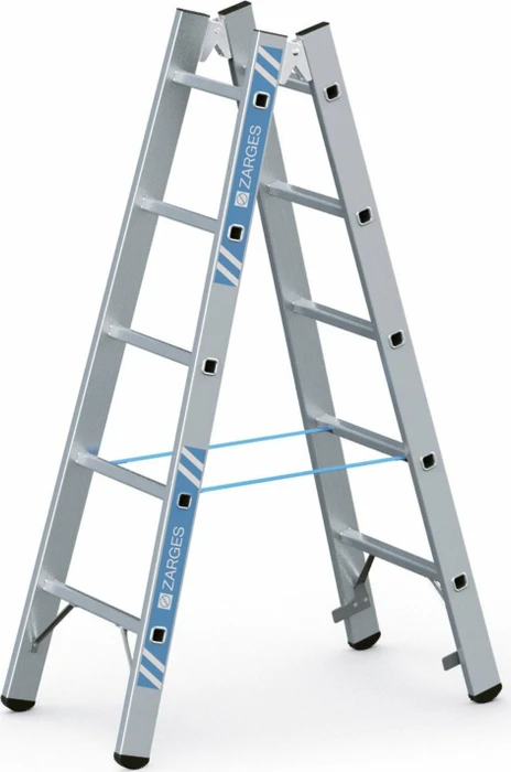 Zarges Coni B Alu 2-tlg. Stehleiter, 2x 5 Stufen