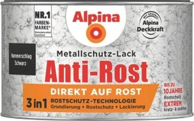 Alpina Farben Metallschutz-Lack Hammerschlag außen schwarz, 300ml