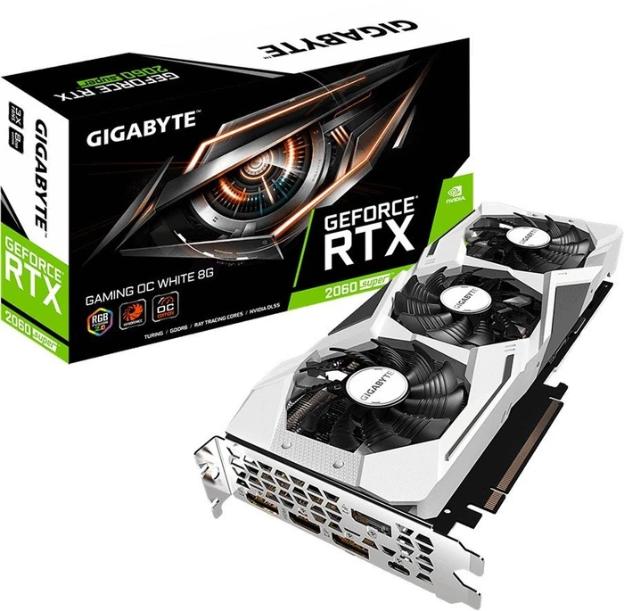 GIGABYTE GeForce RTX 2060 SUPER Gaming OC White 8G, 8GB GDDR6, HDMI, USB-C, 3x DP