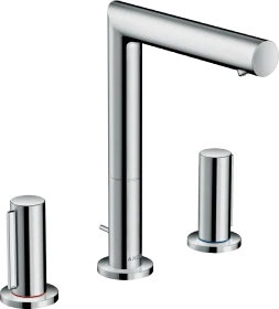 Hansgrohe Axor Uno 3-Loch Waschtischarmatur 200 mit Zerogriffen und Zugstangen-Ablaufgarnitur chrom