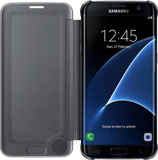 Samsung Clear View Cover für Galaxy S7 Edge schwarz