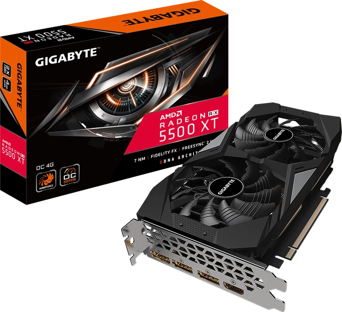 GIGABYTE Radeon RX 5500 XT OC 4G (Rev. 2.0), 4GB GDDR6, HDMI, 3x DP