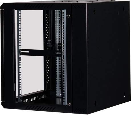 Rockstable 19" Wandschrank 12HE, Sicherheitsglastür, IP2X, schwarz, 600mm tief
