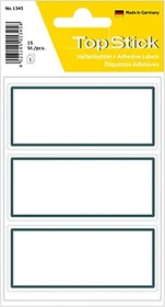 TopStick Buchetiketten Grey Border, 82x36mm, weiß, 5 Blatt (15 Etiketten)