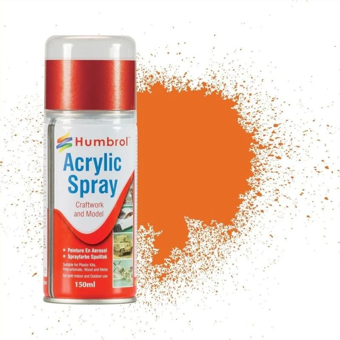 Humbrol Acrylic Spray Paint 18 orange gloss, 150ml
