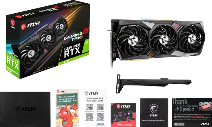 MSI GeForce RTX 3080 Gaming Trio 10G, 10GB GDDR6X, HDMI, 3x DP