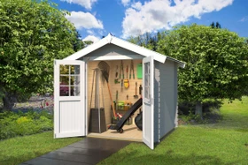 Weka 209 200x200cm Gerätehaus hellgrau