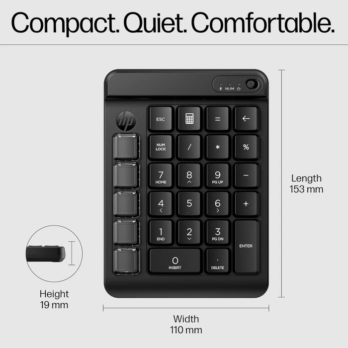 HP 430/435 Programmable Wireless Keypad, schwarz, Bluetooth