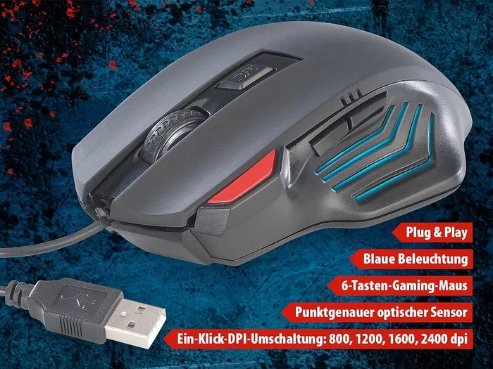 Mod-it GA-824 Optische Gaming-Maus, USB