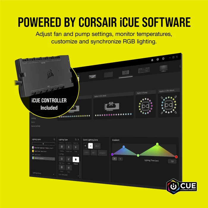 Corsair Hydro X Series iCUE XH305i RGB Pro Custom Cooling Kit, schwarz
