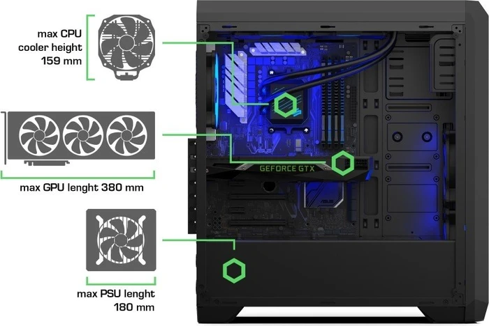 Endorfy SilentiumPC Regnum RG4T RGB Pure Black, Glasfenster