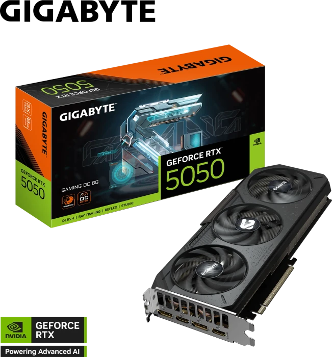 GIGABYTE GeForce RTX 5050 Gaming OC 8G, 8GB GDDR6, 2x HDMI, 2x DP