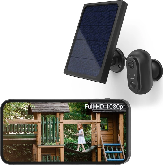 Hama Outdoor WLAN-Kamera schwarz, inkl. Solarpanel