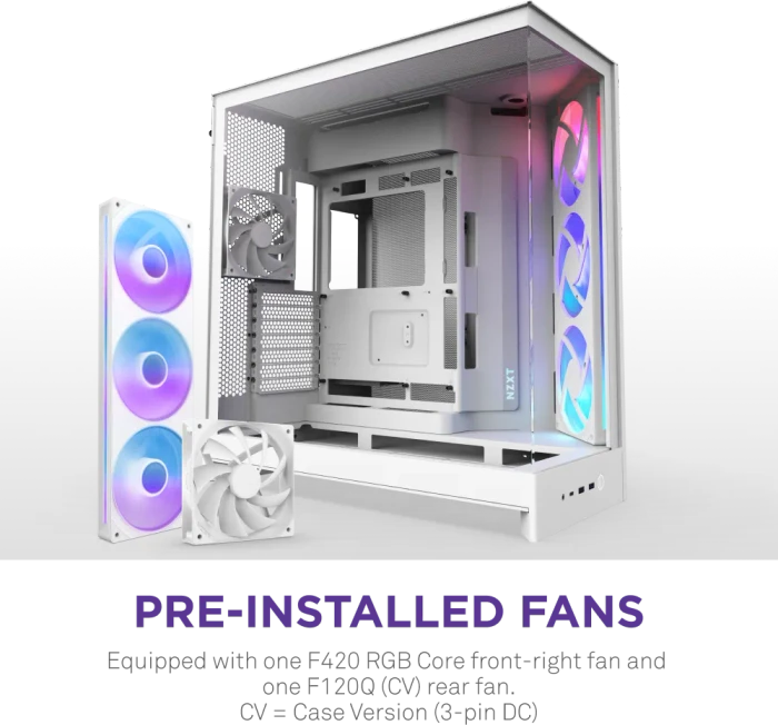NZXT H9 Flow RGB [2025] White, weiß, Glasfenster