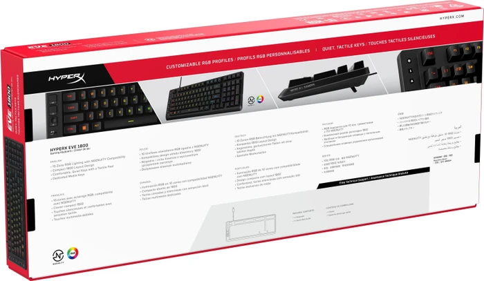 HP HyperX Eve 1800, schwarz, LEDs RGB, USB, DE