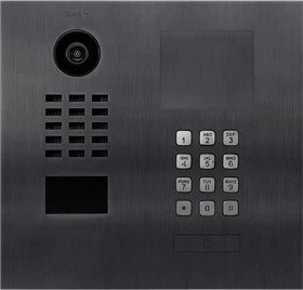 DoorBird D2101KH IP Video Türstation für Einfamilienhäuser, 1 Ruftaste, Keypad Modul, Edelstahl V2A, gebürstet, Titan-Optik