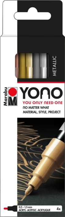 Marabu Yono Acrylmarker Metallic 0.5-1.5mm sortiert, 4er-Set