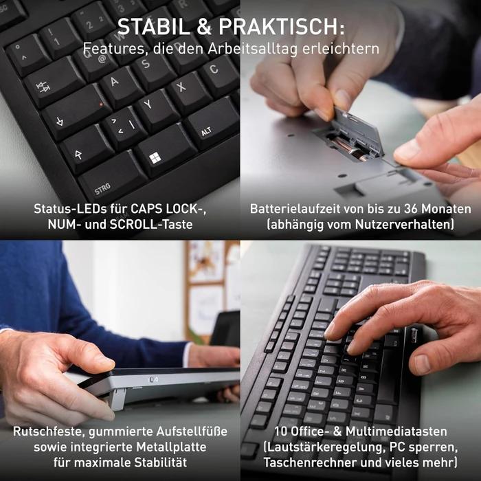 Cherry Stream Desktop Comfort schwarz, USB, DE