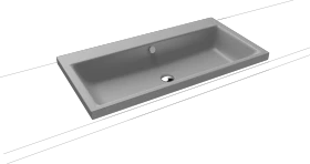 Kaldewei Puro 3155 Aufsatzwaschtisch 90x46x4cm, Perl-Effekt, cool grey 30
