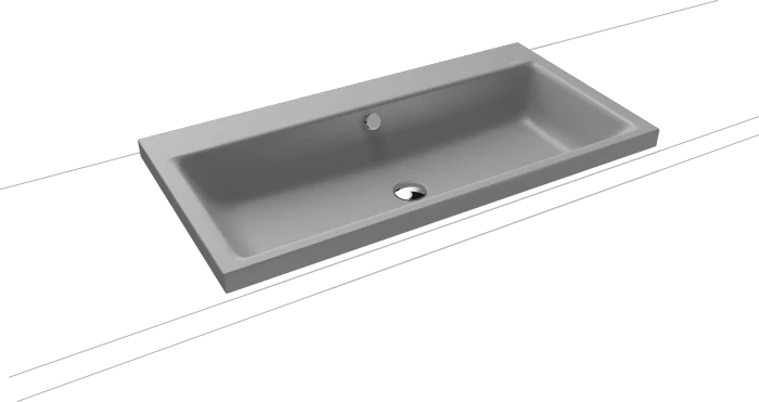 Kaldewei Puro 3155 Aufsatzwaschtisch 90x46x4cm, Perl-Effekt, cool grey 30