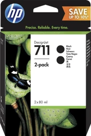 HP Tinte 711 schwarz hohe Kapazität, 2er-Pack