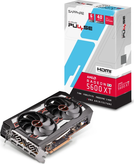 Sapphire Pulse Radeon RX 5600 XT, 6GB GDDR6, HDMI, 3x DP, lite retail