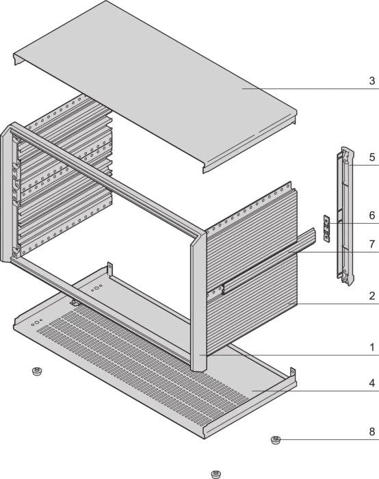 nVent Schroff PropacPRO 19" Desktop-Gehäuse 6HE, ungeschirmt, 84TE, IP20, 446mm tief