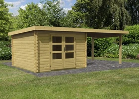 Karibu Bastrup 5 Gartenhaus inkl. Anbau 3m natur