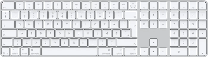 Apple Magic Keyboard mit Touch ID und Ziffernblock für Mac mit Apple Chip (USB-C), weiß/silber, USB/Bluetooth, DK
