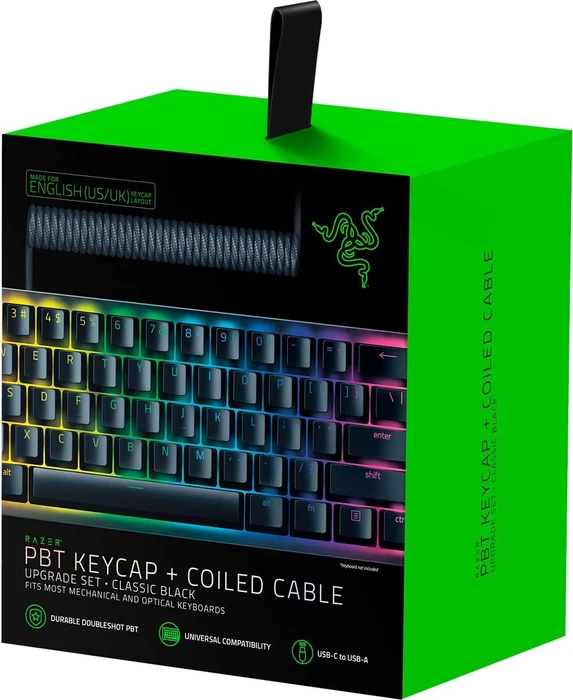 Razer PBT Keycap + Coiled Cable Upgrade Set, US/UK