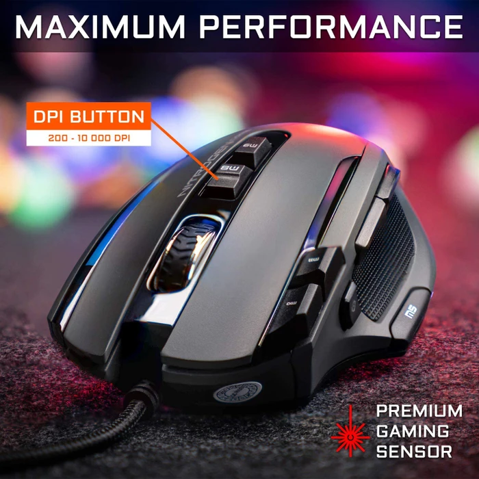 The G-Lab Kult Nitrogen CORE Gaming Mouse, schwarz, USB