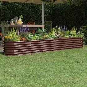 vidaXL Stahl Hochbeet oval 260x40cm braun