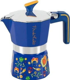 Pedrini Frida Kahlo 3 Tassen Espressokanne blau