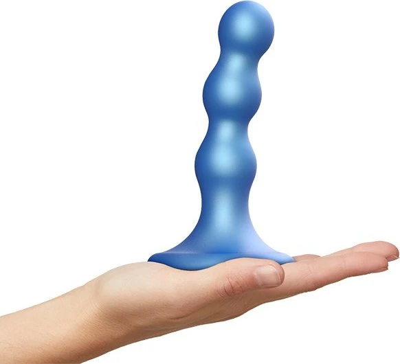 Strap-On-Me Dildo Plug Balls Metallic L blau