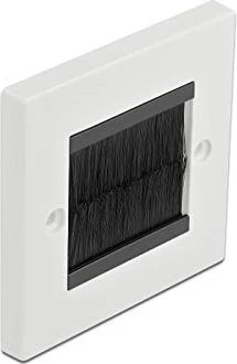 DeLOCK Kabelmanagement Abdeckblende mit Bürstenstreifen, 86x86mm, schwarz