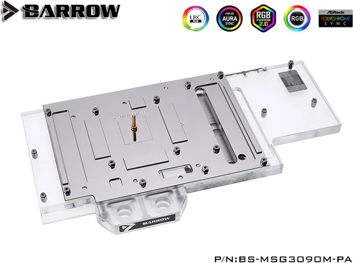 Barrow NVIDIA RTX 3090 LRC 2.0 Full Coverage GPU Water Block, MSI 3090 Trio Aurora